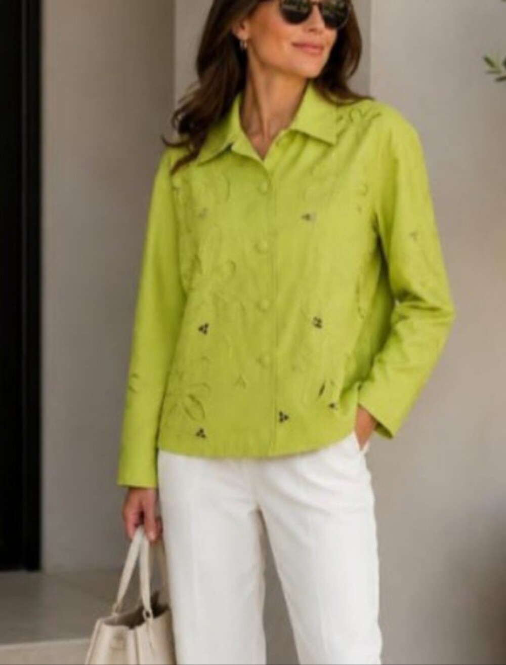 Vintage Great Cavalier By St. Paul 100% Silk Jacket Chartreuse Green Size PM